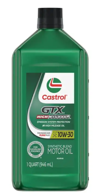 Envase de aceite CASTROL CASTROL GTX HIGH MILLAGE 10W30 SEMI SINTETICO - QT 946ML grado 10W30 - Lubricentro Piloto